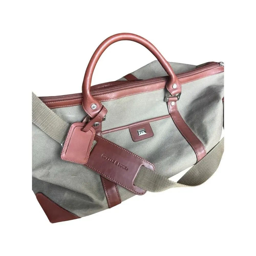Cutter & Buck Leather And Canvas Duffel Bag Excellent Condition With Travel Bag